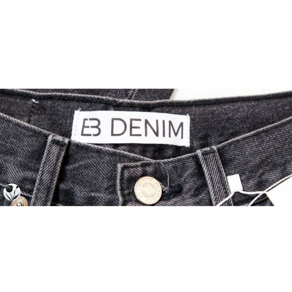 NWT EB Denim Black Two Jean Size 27 Inseam 33 High Rise Straight Made in USA - Picture 6 of 11